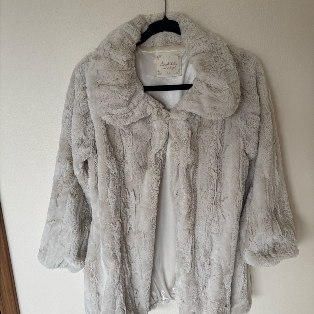Altar'd State Plush Cream Teddy Jacket